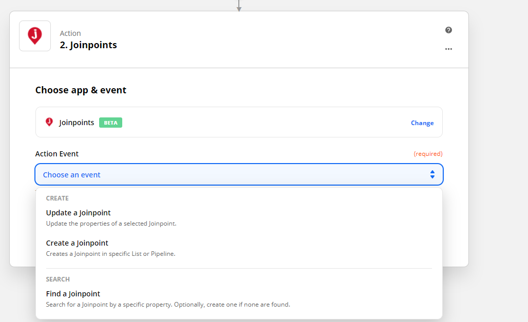 Joinpoints Zapier Actions